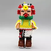 NATIVE AMERICAN BEADWORK-VELVET SHIRT KACHINA by FERRELL ZEENA-HOPI