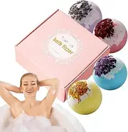 Bubble Bath for Women | Natural Handmade Bomb Balls with Natural Sea Salt - Bath Supplies for Women, Girl, Woman, Him, Kids
