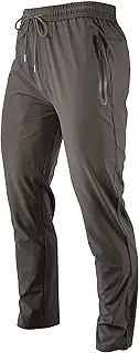 [BALWUKO] Men's Lightweight Quick Dry Hiking Running Pants Outdoor Sports Breathable Zipper Pockets Athletic Work Pants