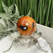 Carnelian in Orca Agate Sphere Healing Crystal Ball 107g 43mm