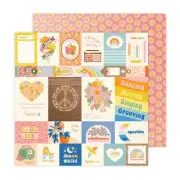 25 Pack Jen Hadfield Flower Child Double-Sided Cardstock 12"X12"-My Jam JHFC12-1
