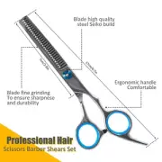 12Pcs Hair Cutting Scissors Set Professional Haircut Scissors Kit with 〠〠