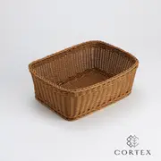 CORTEX 收納籃 仿藤籃 浴巾籃 長方型W50 卡其色