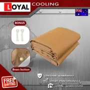 300cmx300cm Heavy Duty Dark Tan Canvas Tarp Tarpaulin Waterproof UV Resistant AU