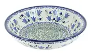 Blue Rose Polish Pottery Blue Tulip Large Salad Bowl