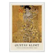 Galrie Gustav Klimt's Portrait of Adele Bloch-Bauer - Iconic Art Nouveau Masterpiece, White Frame, 50 x 70cm (20 x 28inch)