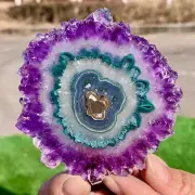 81G Natural high-quality Amethyst agate quartz cluster slice crystal mineral