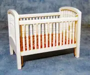 Dolls House Drop Sided Large White Painted Cot 1:12 Scale Miniature Nursery 41