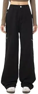 [Generic] Cargo Pants Womens Casual Cargo Jogger Pants Hiking Trousers Elastic Waist Pocket Pantss-B