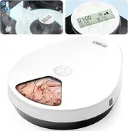 F10 Automatic Cat Feeder Wet Food, Semiconductor Cooling 5 Meal Timed Meat Dispenser, 24-Hour Freshness 3 Cooling Modes, Dry and Wet Food Automatic Feeder for Cats and Dogs