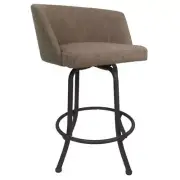 Swivel Metal Bar Stool 30" Joey - Basin Beige - Grey