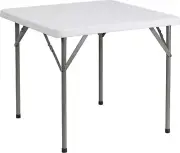Elon 2.85' Square Plastic Folding Event Table for Indoor/Outdoor Events, Portabl