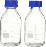 MUCKLILY 1set Glass Reagent Bottle Leak Storage Bottle with Solid Base for Laboratory Use and Polished Design Prevents Liquid Spatter 2pcs