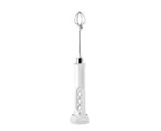 3 In 1 Portable Rechargeable Electric Milk Frother Foam Maker Handheld Foamer High Speeds Drink Mixer Coffee Frothing Wand - white