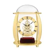 Bulova Table Clock 10.5" x 9.25" Analog Quartz Polished Brass Glass Dome Gold
