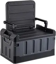 [AIMALL] Folding Storage Box with Seat, Large Capacity 23.4x14.2x25.4 Inch Organizer, Collapsible Container with 200kg Load Capacity for Home and Outdoor Use