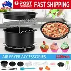 8 in Air Fryer Accessories Frying Cage Dish Baking Pan Rack Pizza Tray Pot AU