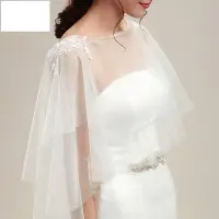 在飛比找Yahoo!奇摩拍賣優惠-天使佳人婚紗禮服量身定做------百搭婚紗披肩蕾絲釘珠片抹