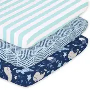 3-Pack Fitted Playard Sheets - Soft & Breathable Baby Boy or Girl Mini Crib S...