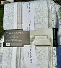 TAHARI HOME Full/Queen Soft Green Sage 3pc Floral Block Print Quilt Set