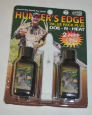 HUNTER'S EDGE - VALUE PACK PLUS DOE-N-HEAT DEER LURE !! INCLUDES TWO LIMB WICKS