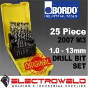 BORDO 25 Piece Drill Bit Set 1-13mm, Metric Jobber M2 HSS Steel Metal Splt Point