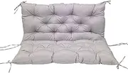 Waterproof Outdoor Swing Cushion with Backrest & 8 Adjustable Straps, 8cm Thick 2-3 Seat Soft Patio Bench Cushion for Porch, Garden, Balcony(Light Gray,39 * 39 * 3.9in)