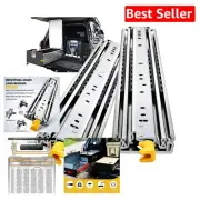 3-Fold Full Extension Drawer Slides - Locking Rails for 36-Inch Drawers, 390 lbs
