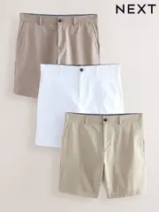 Neutral Slim Fit Stretch Chinos Shorts 3 Pack (AM0617) | $102