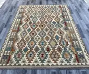 Kuchi Flat Weave Kilim Rug 275 CM X 205 CM ,Bohemian Rug, Turkish Wool Rug