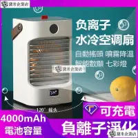 在飛比找蝦皮商城精選優惠-【臺灣現貨】-桌面水冷風扇 USB充電 可擕式手提 負離子 