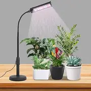 CANAGROW Full Spectrum Small Desk Plant Light - 6500K White Gooseneck Growing Lamps for Seedlings, Succulents, House Plants - Auto On/Off Timer & 10 Dimmable Levels
