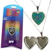[STANDS OUT] BFF PERSONALISED HEART SHAPED NAMED MOOD LOCKET FUN GIFT PRESENT, Zinc
