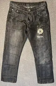 Rebel Jeans Girls Youth 10 Black with Metallic Undertones NWT