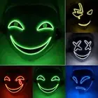 LED Purge Mask Glow in Dark Light up Halloween Costume Scary Rave Cosply Props