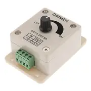DIY DC12-24V 8A PWM Manual Knob Dimmer Controller 0%-100% PWM Dimming Control LED Light Brightness Switch for 5050 3528 2835 Single Color LED Strips Ribbon Lig