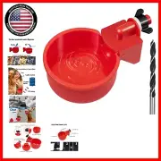 Red Automatic Chicken Waterer Cups - Easy Clean, Leak-Proof System for Poultry