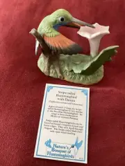 Striped-tailed Hummingbird with Datura figurine by Bronson Collectables 1996