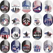 Haooryx Veterans Day Button Pins - Veterans Souvenirs Round Badges American Flag Button Pins Memorial Day Thank You for Your Service Military Appreciation Gift Veterans Day Party Favor Supplies