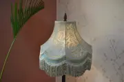 Lampshade scallop fern green hand-stitched table lampshade floor lampshade