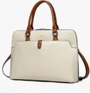 CLUCI Leather Briefcase for Women 15.6 Inch Laptop Business Vintage Slim Ladies
