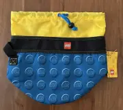 Lego Storage Drawstring Cinch Sack Bag Travel Yellow Blue TT0212-700 NWT New