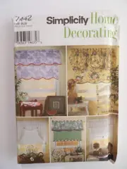 Simplicity 7442 Window Treatments- Valances w/ Matching Shades Pattern - UNCUT