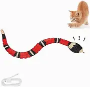Smart Sensing Snake Toy,USB Rechargeable,Realistic Simulation Tricky Cat Snake Toy,Interactive Moving Snake Toy for Indoor Cats & Dogs,Automatically Sense Obstacles & Escape