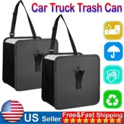 Portable Car Trash can Garbage Bin Bag Organizer for Vehicles Waterproof Black