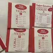 Red Label Violin Single String 1/4, Set of 4 A D E G