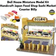 Doll House Miniature Model Kit Handcraft Japan Food Shop Sushi Market Counter