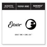 Elixir Acoustic #14153 Nanoweb 0.053 Single Music Guitar String Phosphor Bronze
