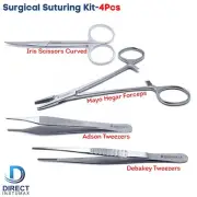 Surgical Suture Kit Mayo Hegar Forceps Adson Tweezers Dissection Iris Scissors