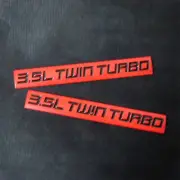 2x Red Matte 3.5L TWIN TURBO Metal Emblem Sticker Decal Badge 3D V6 Limited Type (for: Mini)